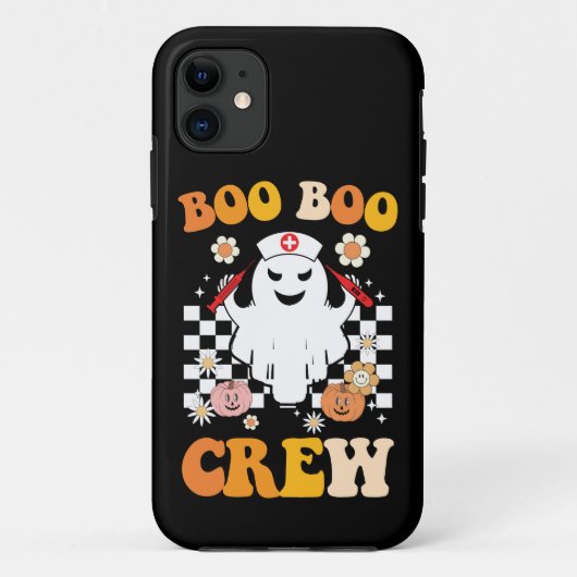 Groovy Halloween Boo Crew Verpleegster Ghost Case-Mate iPhone Case (Achterkant)