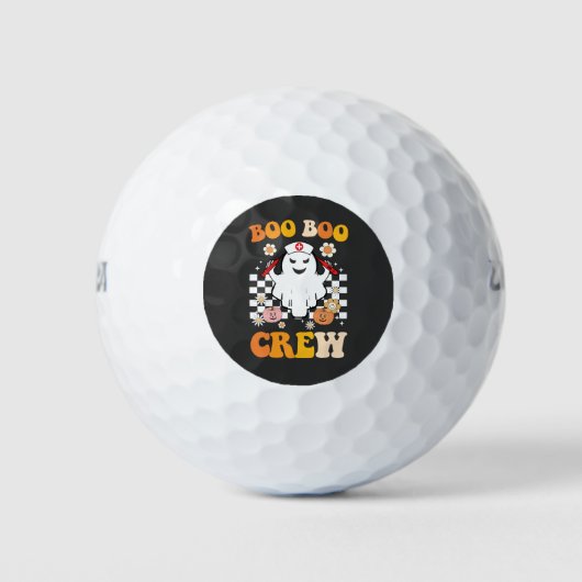 Groovy Halloween Boo Crew Verpleegster Ghost Golfballen (Voorkant)