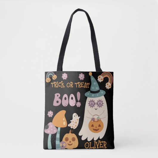 Groovy Halloween Boo Schattigee Trick or treat Cus Tote Bag (Voorkant)