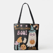 Groovy Halloween Boo Schattigee Trick or treat Cus Tote Bag (Achterkant)