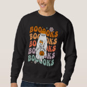Groovy Halloween Booooks Ghost Hippie Boo Reading  Trui (Voorkant)