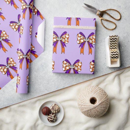 Groovy Halloween Cute Ghost Funny Retro Pattern Cadeaupapier (Crafts)