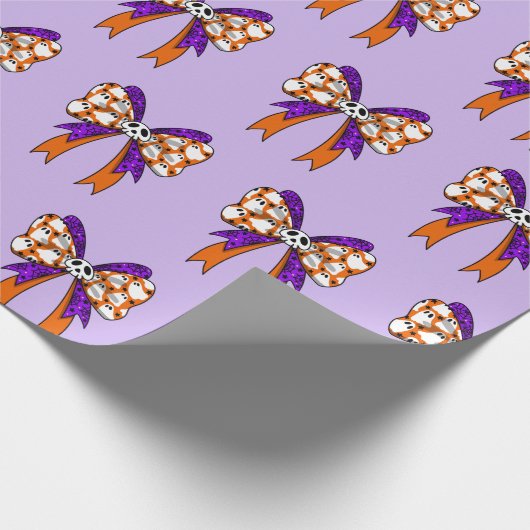 Groovy Halloween Cute Ghost Funny Retro Pattern Cadeaupapier (Hoek)