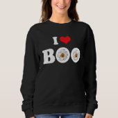 Groovy Halloween Floral Pumpkin I Love Boo Heart Trui (Voorkant)