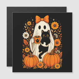 Groovy Halloween Geest met Zwarte Kat Bloem