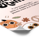 Groovy Halloween Ghost Baby shower Luier Raffle Poster (Hoek)