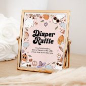 Groovy Halloween Ghost Baby shower Luier Raffle Poster