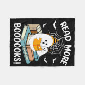 Groovy Halloween Ghost Lees Verder Boeken Biblioth Fleece Deken (Voorkant (Horizontaal))