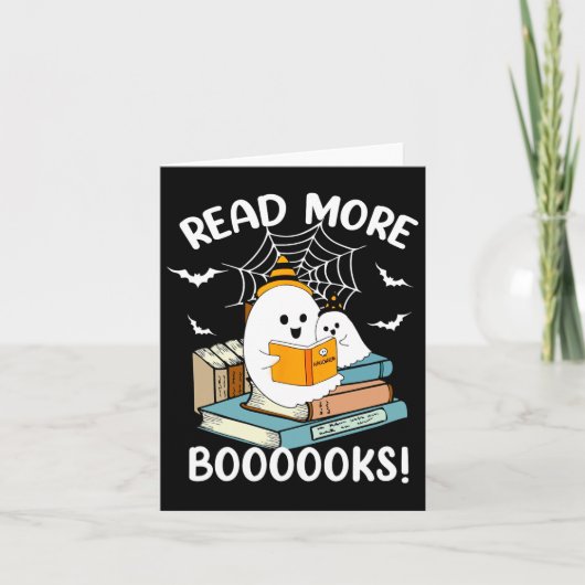 Groovy Halloween Ghost Lees Verder Boeken Biblioth Kaart (Voorkant)
