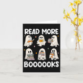 Groovy Halloween Ghost Lees Verder Boeken Biblioth Kaart (Gele Bloem)