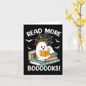 Groovy Halloween Ghost Lees Verder Boeken Biblioth Kaart (Gele Bloem)