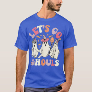 Groovy Halloween Laten we gaan Ghouls Retro Floral T-shirt