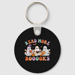 Groovy Halloween Lees Verder Boeken Floral Ghost B Sleutelhanger