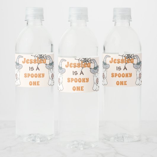Groovy Halloween Leuk Spooky Verjaardagsfeestje Waterfles Etiket (Flessen)