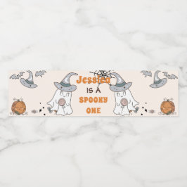 Groovy Halloween Leuk Spooky Verjaardagsfeestje Waterfles Etiket