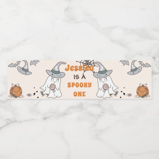 Groovy Halloween Leuk Spooky Verjaardagsfeestje Waterfles Etiket (Enkel label)