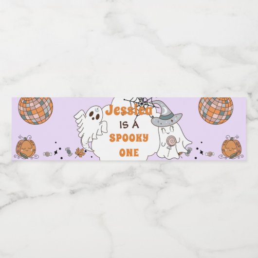 Groovy Halloween Leuk Spooky Verjaardagsfeestje Waterfles Etiket (Enkel label)