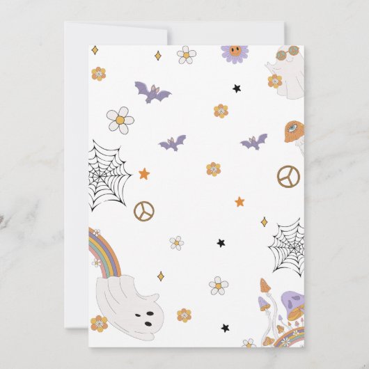 Groovy Halloween Leuke Ghost Bedankkaart (Achterkant)