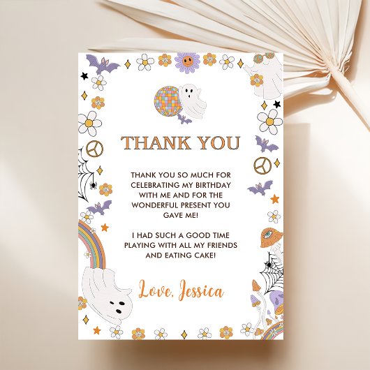 Groovy Halloween Leuke Ghost Bedankkaart