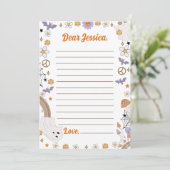 Groovy Halloween Leuke Ghost Time Capsule Note Mes Bedankkaart (Staand voorkant)