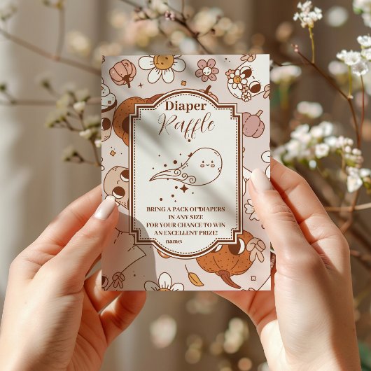 Groovy Halloween Little Boo Baby Raffle Diapper Informatiekaartje