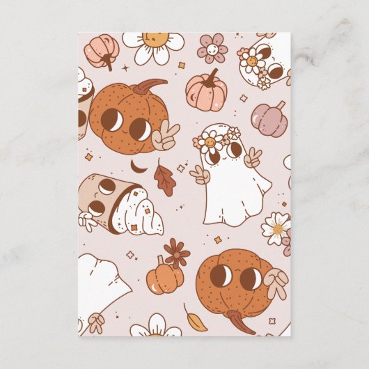 Groovy Halloween Little Boo Baby Raffle Diapper Informatiekaartje (Achterkant)