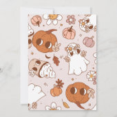 Groovy Halloween Little Boo Baby shower Kaart (Achterkant)