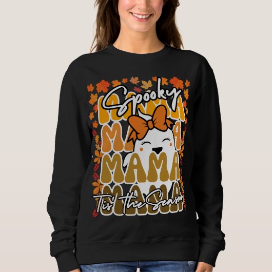 Groovy Halloween Mama herfst schattig spook van gr Trui (Voorkant)