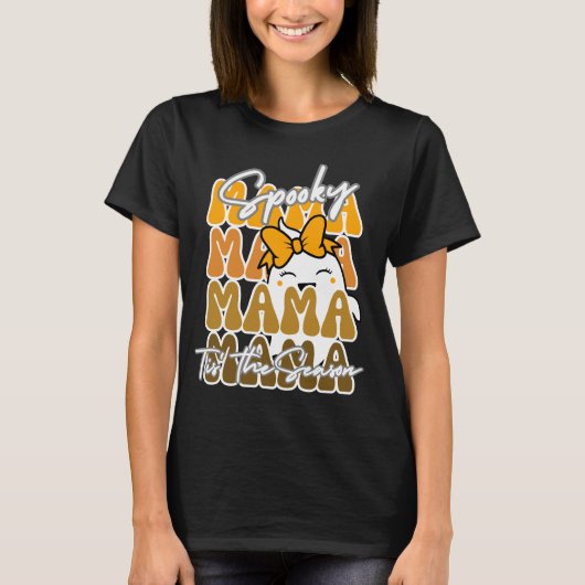 Groovy Halloween Mama Spooky dit seizoen T-shirt (Voorkant)
