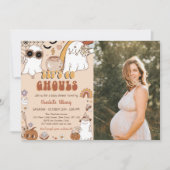 Groovy Halloween Party Schattige Ghost Baby shower Kaart (Voorkant)