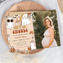 Groovy Halloween Party Schattige Ghost Baby shower Kaart