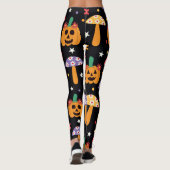 Groovy Halloween Pompoenen bloemen en paddenstoele Leggings (Achterkant)