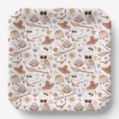 Groovy Halloween Retro Style Geesten Grappig Papieren Bordje (Voorkant)