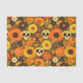 Groovy Halloween Schedel Bloemstuk Tissuepapier (Voorkant)