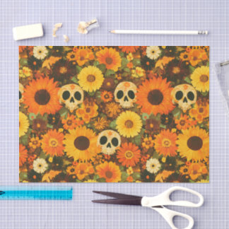 Groovy Halloween Schedel Bloemstuk Tissuepapier