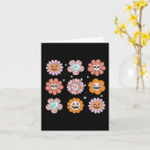 Groovy Halloween Smile Gezicht Disco Retro Pumpkin Kaart (Gele Bloem)