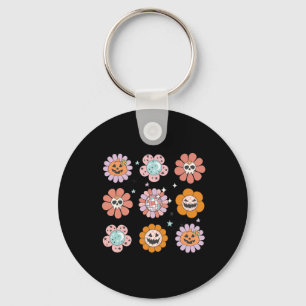 Groovy Halloween Smile Gezicht Disco Retro Pumpkin Sleutelhanger