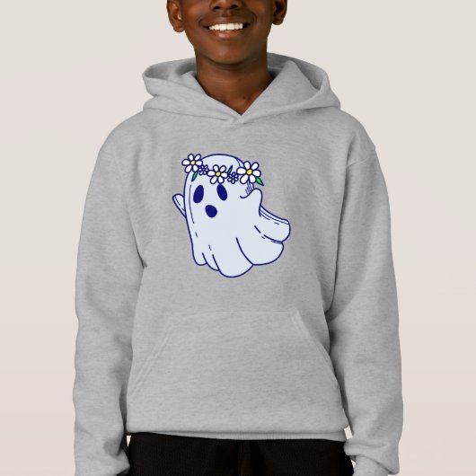 groovy halloween spooky boho floral ghost (Voorkant)