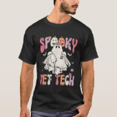 Groovy Halloween Spooky Vet Tech Veterinarian Flor T-shirt (Voorkant)
