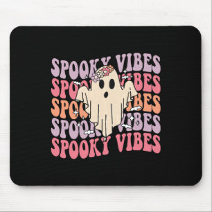 Groovy Halloween Spooky Vibes Retro Floral Ghost C Muismat