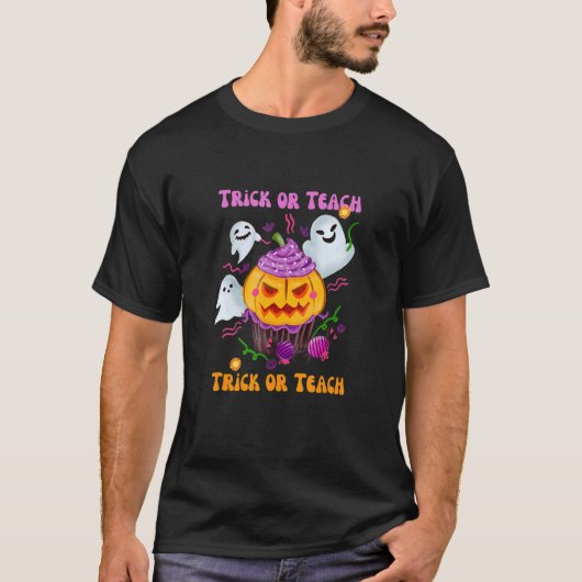 Groovy Halloween Trick of Teach Boo Ghost Pre-K T-shirt (Voorkant)