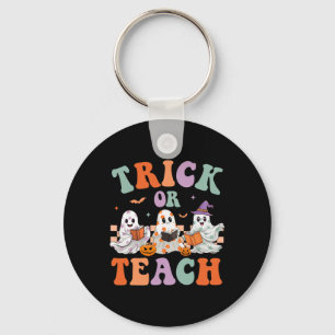 Groovy Halloween Trick of Teach Floral Ghost Teach Sleutelhanger