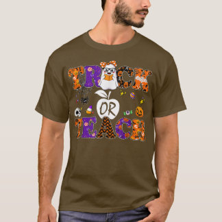 Groovy Halloween Trick of Teach Retro Cute Ghost M T-shirt