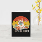 Groovy Halloween Trick of Teach Retro Floral Ghost Kaart (Gele Bloem)