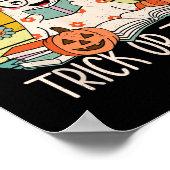 Groovy Halloween Trick of Teach Retro Floral Ghost Poster (Hoek)