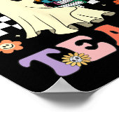 Groovy Halloween Trick of Teach Retro Floral Ghost Poster (Hoek)