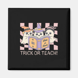 Groovy Halloween Trick of Teach Retro Ghost Teache Magneet