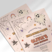 Groovy Halloween verjaardagsuitnodiging Kaart