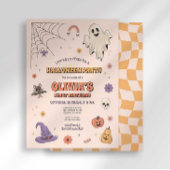Groovy Halloween verjaardagsuitnodiging Kaart