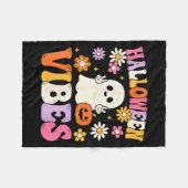 Groovy Halloween Vibes Costume Ghost Pumpkin  Fleece Deken (Voorkant (Horizontaal))